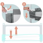 Barierka ochronna do łóżka zabezpieczająca bramka blokada 180 cm Nukido NK-227 szara