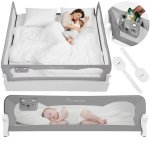 Barierka ochronna do łóżka zabezpieczająca bramka blokada 200 cm Nukido szara