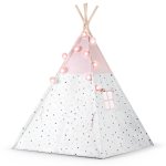 Namiot tipi dla dzieci z girlandą i światełkami Nukido - różowy